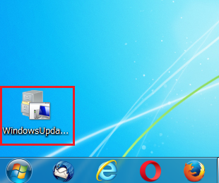 Windows7 トラブルシューティングツールを手動で行う方法3　デスクトップに保存されたWindows Update Diagnosticをダブルクリック