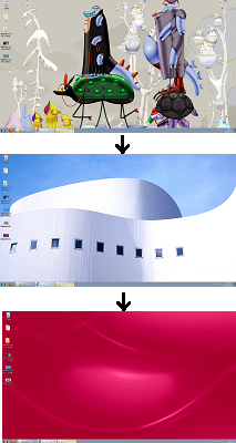 Windows7 「スライドショー」に設定したデスクトップ画面
