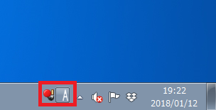 Windows7 言語バーを単体で表示している状態