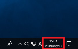 Windows10 曜日が非表示の状態