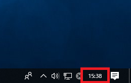 Windows10 日付が表示されていない状態