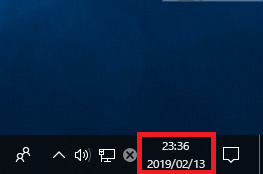 Windows10 時計を表示