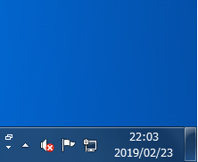 Windows7 タスクバーのアイコンのサイズを小さくする前の時計の状態