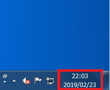 Windows7 「小さいタスクバーボタンを使う」がオフの場合は日付が表示される