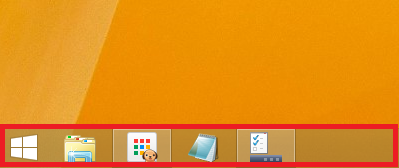 Windows8/8.1タスクバーの幅が狭まる 変更前　