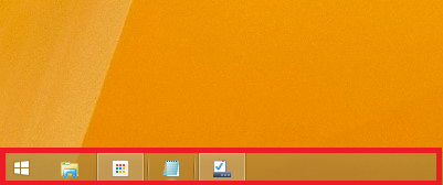 Windows8/8.1タスクバーの幅が狭まる 変更後